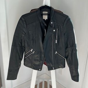 Zara Black Leather Jacket size S